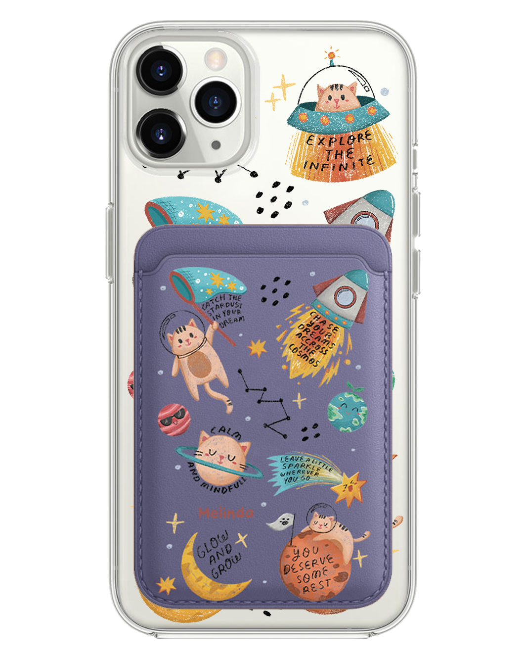iPhone Magnetic Wallet Case -  Spaceship