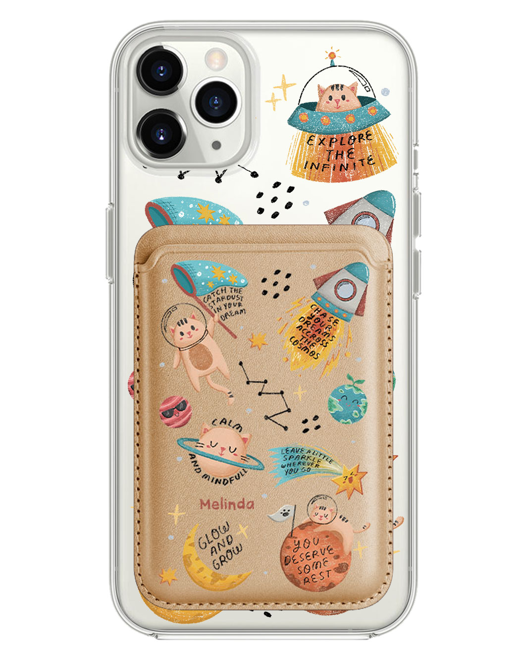 iPhone Magnetic Wallet Case -  Spaceship