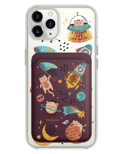 iPhone Magnetic Wallet Case -  Spaceship