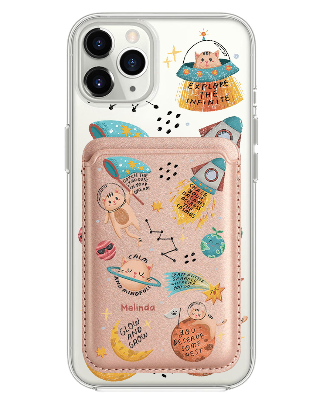 iPhone Magnetic Wallet Case -  Spaceship