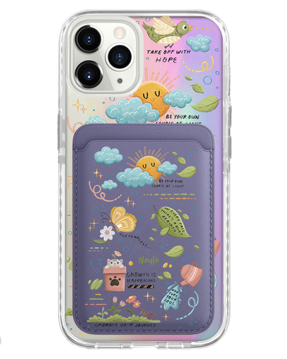 iPhone Magnetic Wallet Holo Case - Growth