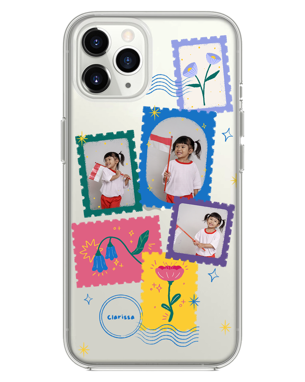 iPhone Rearguard Hybrid - Face Grid Floral Stamps