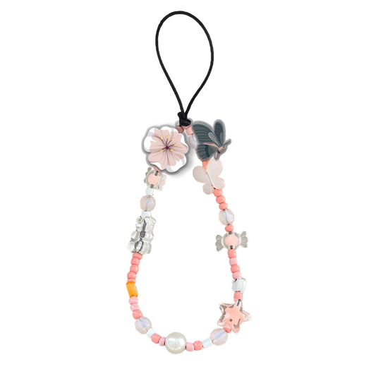 Beaded Strap with Acrylic Charm  - Ivy