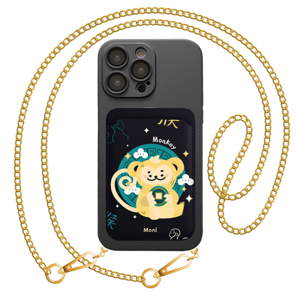 iPhone Magnetic Wallet Silicone Case - Monkey