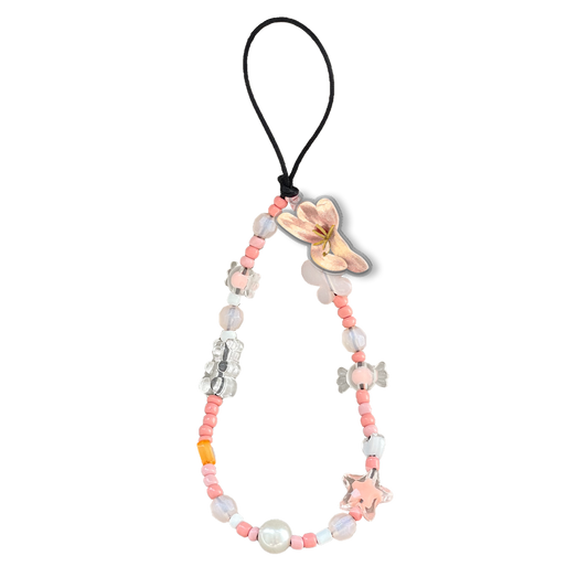 Beaded Strap with Acrylic Charm  - June Honeysuckle