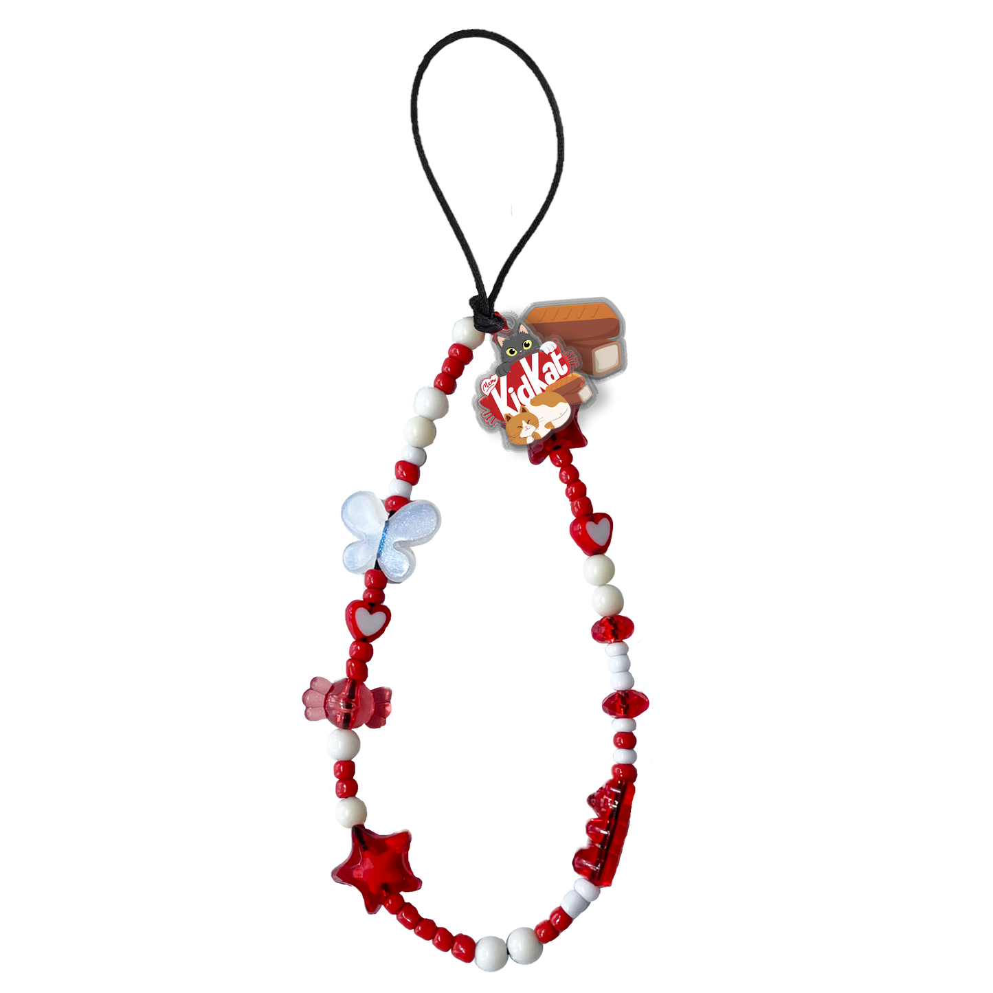 Beaded Strap with Acrylic Charm  - Kidkat