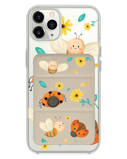 iPhone Magnetic Trifold Wallet Case - Ladybug and Bee