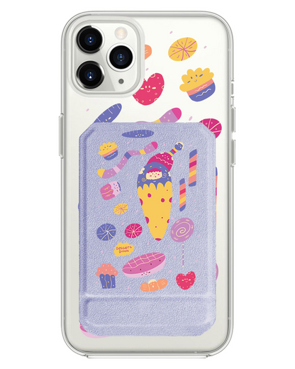 iPhone Magnetic Multifold Wallet - Dessert Doodle