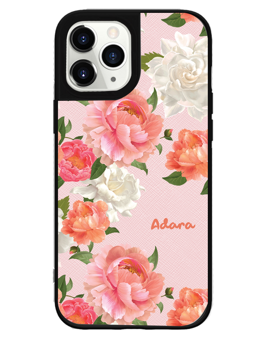 iPhone Leather Grip Case - August Peony