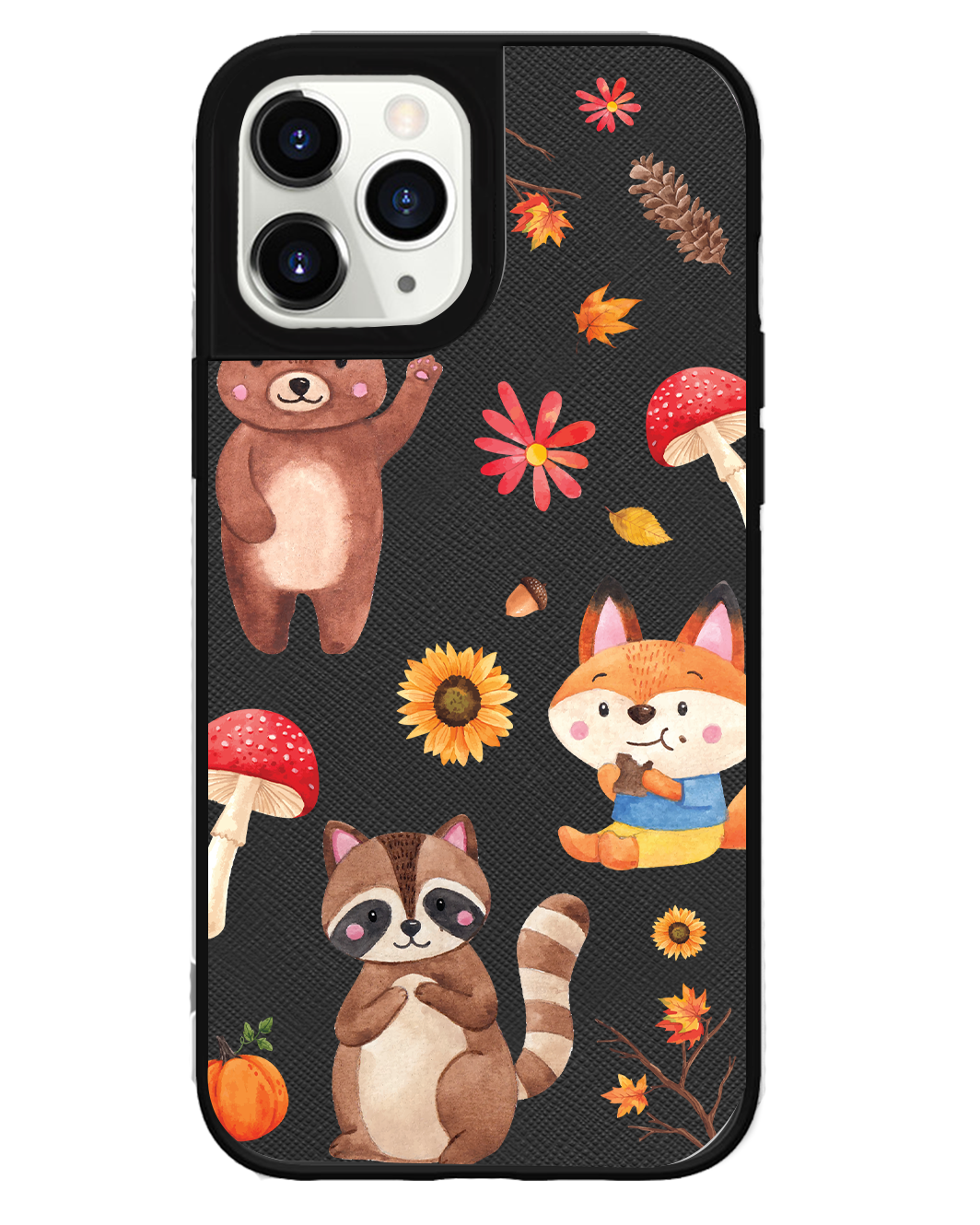 iPhone Leather Grip Case - Autumn Animals