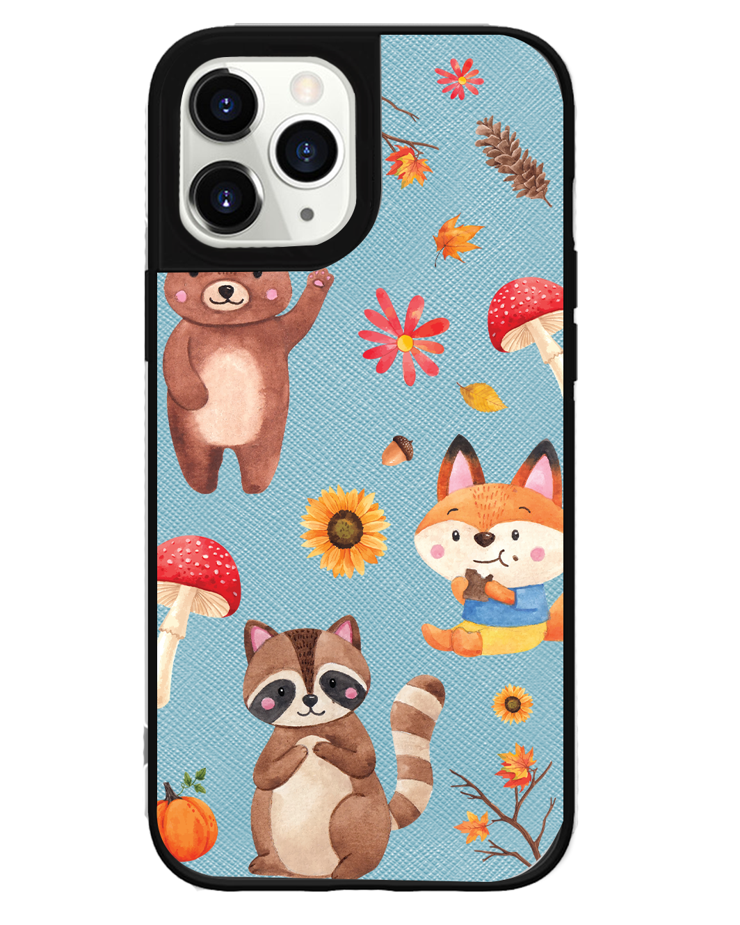 iPhone Leather Grip Case - Autumn Animals