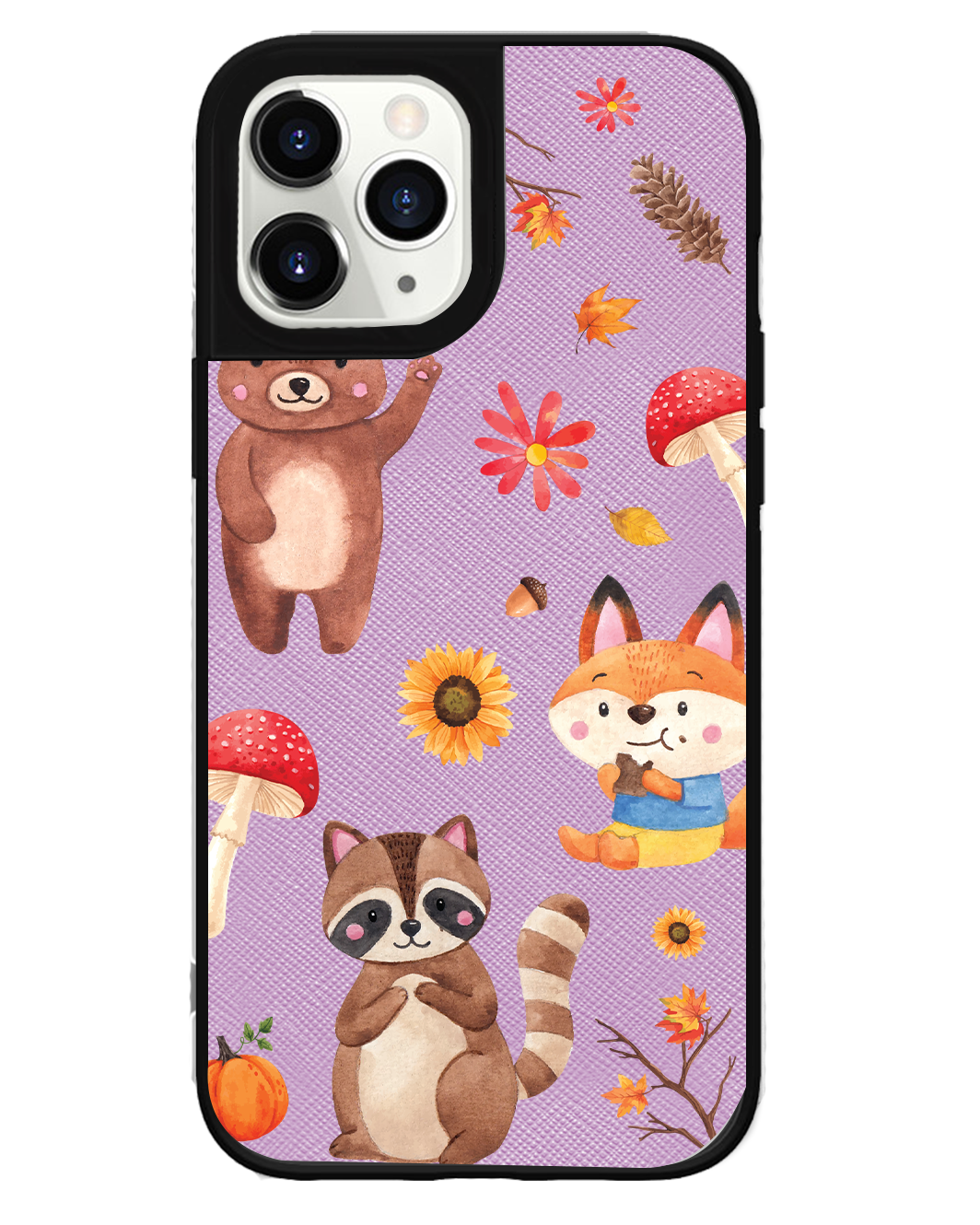 iPhone Leather Grip Case - Autumn Animals