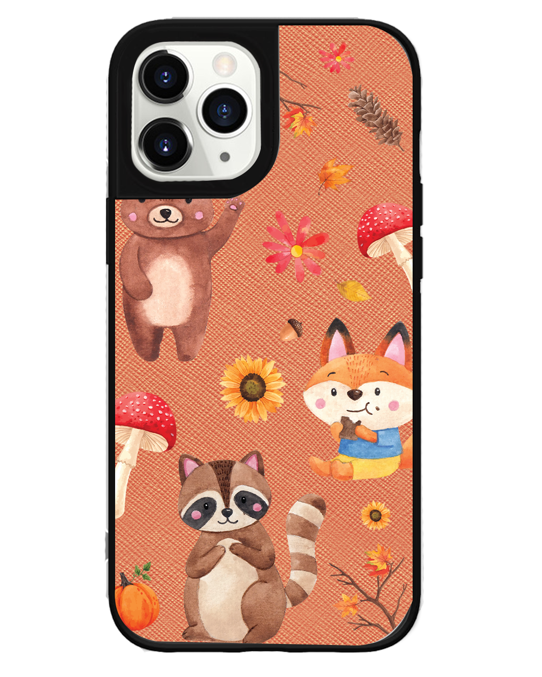 iPhone Leather Grip Case - Autumn Animals