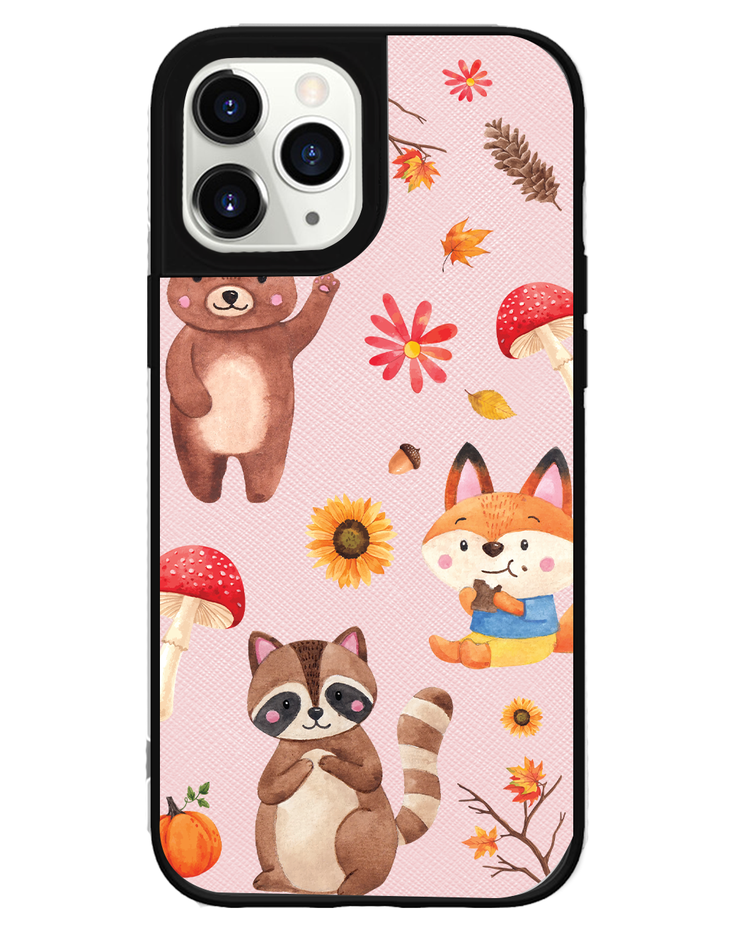 iPhone Leather Grip Case - Autumn Animals