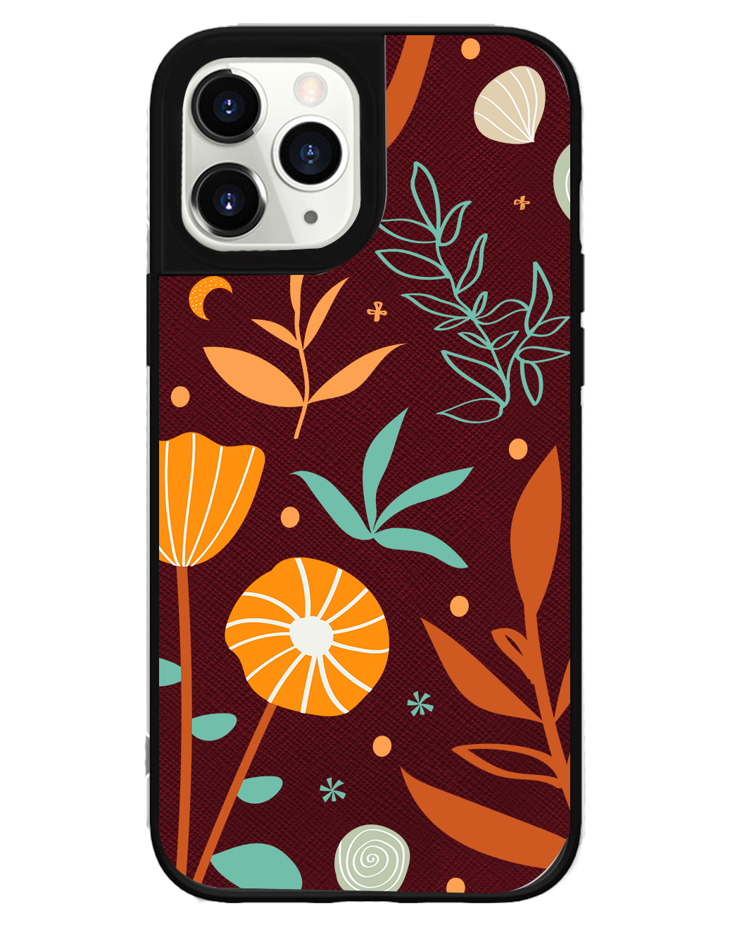 iPhone Leather Grip Case - Autumn Botanical