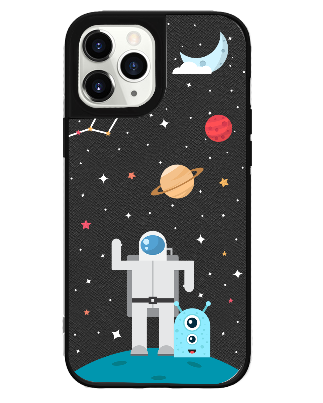 iPhone Leather Grip Case - Blue Alien