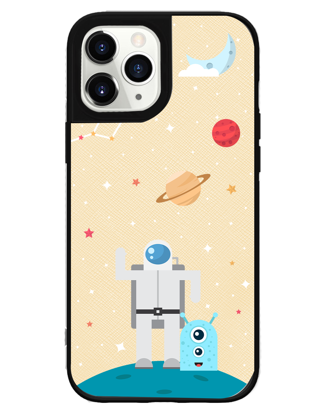 iPhone Leather Grip Case - Blue Alien