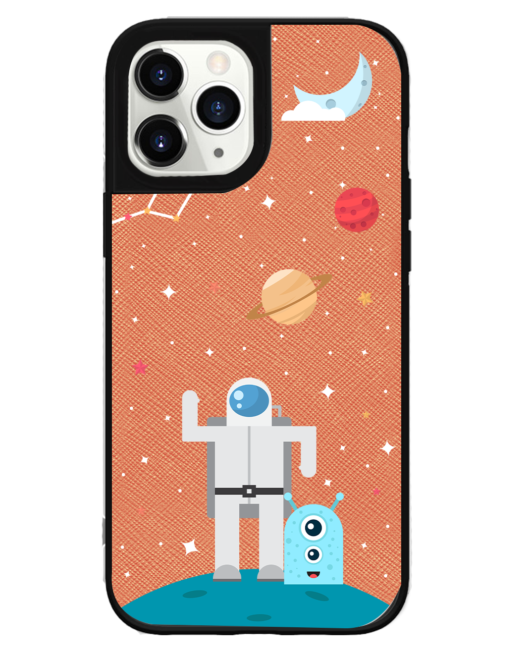 iPhone Leather Grip Case - Blue Alien