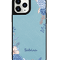 iPhone Leather Grip Case - Blue Florals