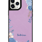 iPhone Leather Grip Case - Blue Florals