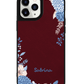 iPhone Leather Grip Case - Blue Florals