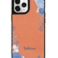 iPhone Leather Grip Case - Blue Florals