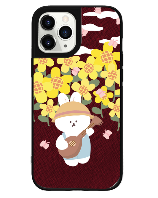 iPhone Leather Grip Case - Bunny Ukulele