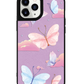 iPhone Leather Grip Case - Butterfly & Clouds