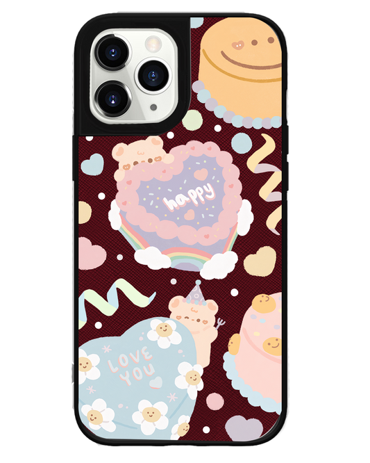 iPhone Leather Grip Case - Cake party