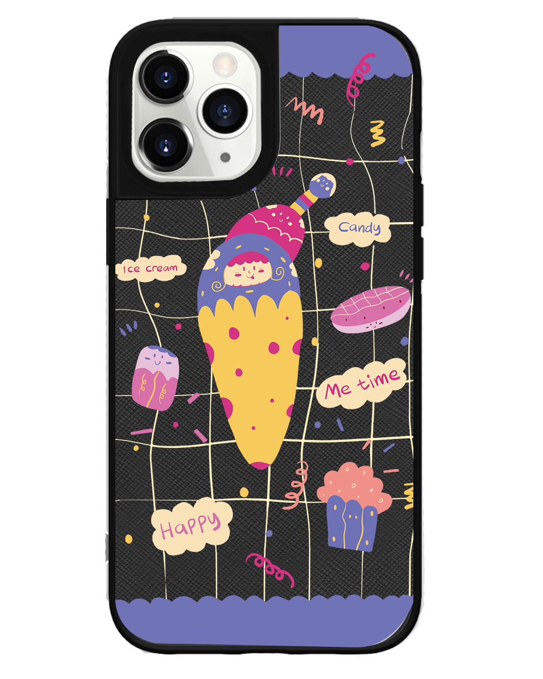 iPhone Leather Grip Case - Candy Doodle