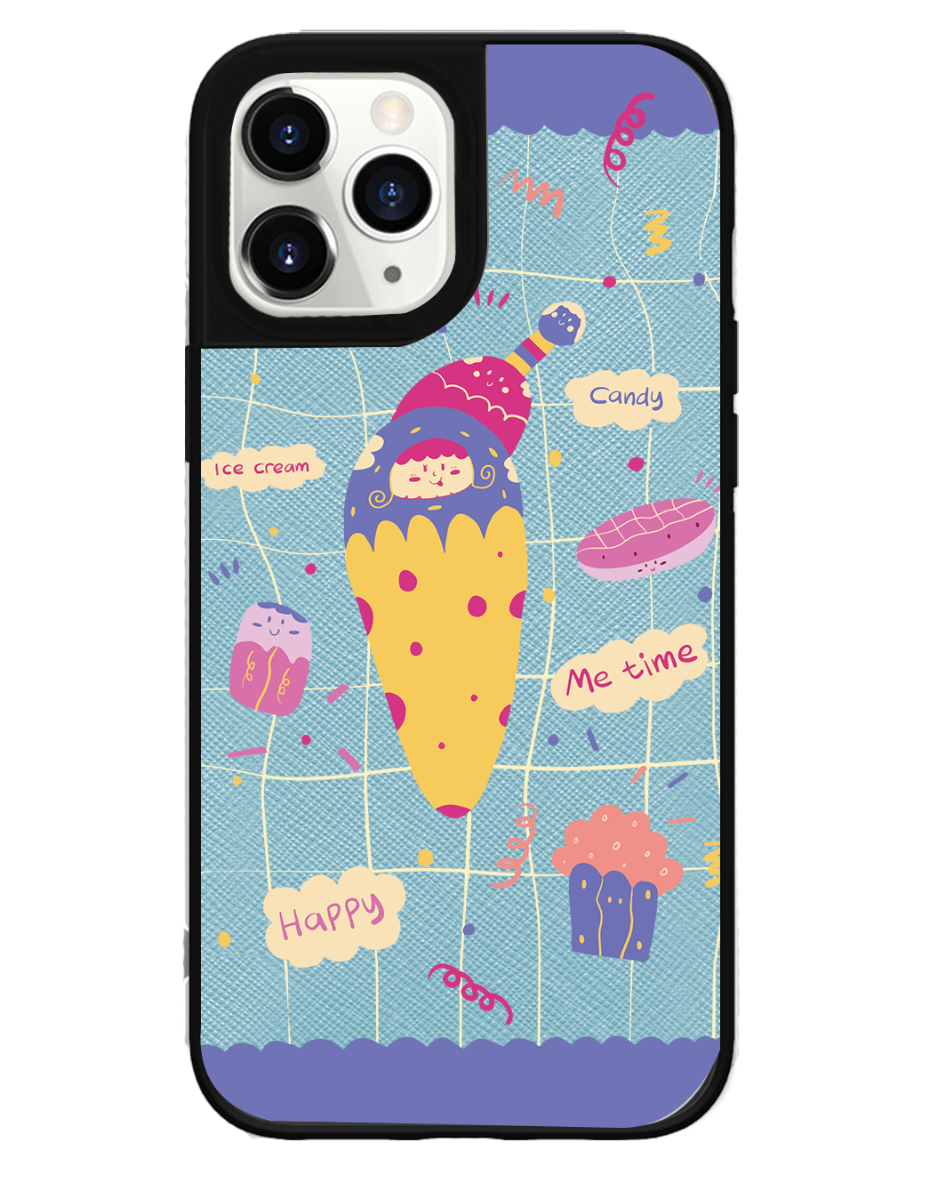 iPhone Leather Grip Case - Candy Doodle