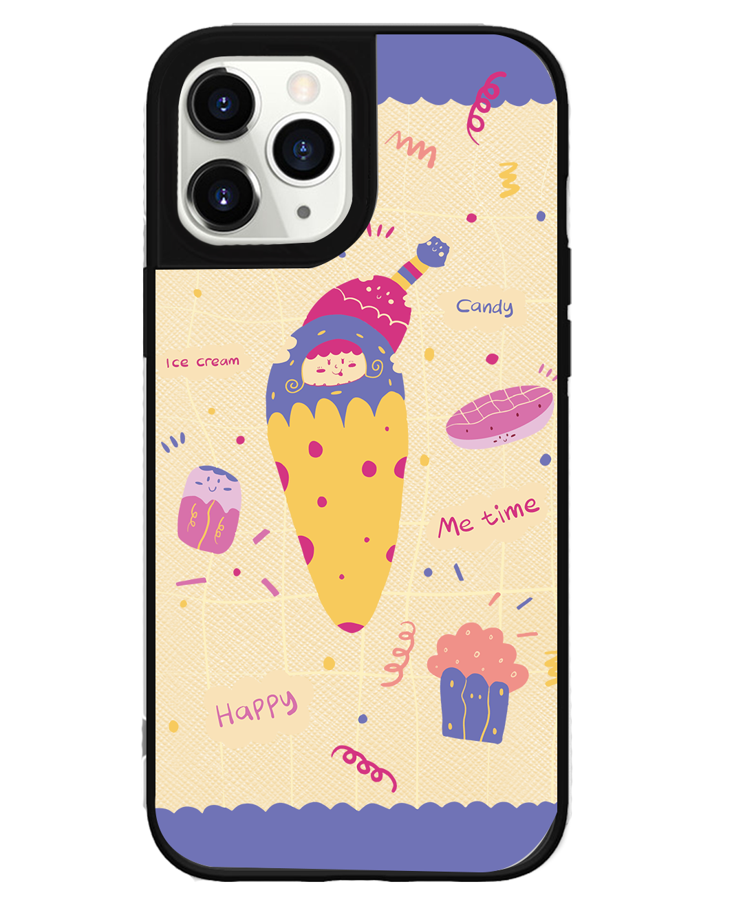 iPhone Leather Grip Case - Candy Doodle