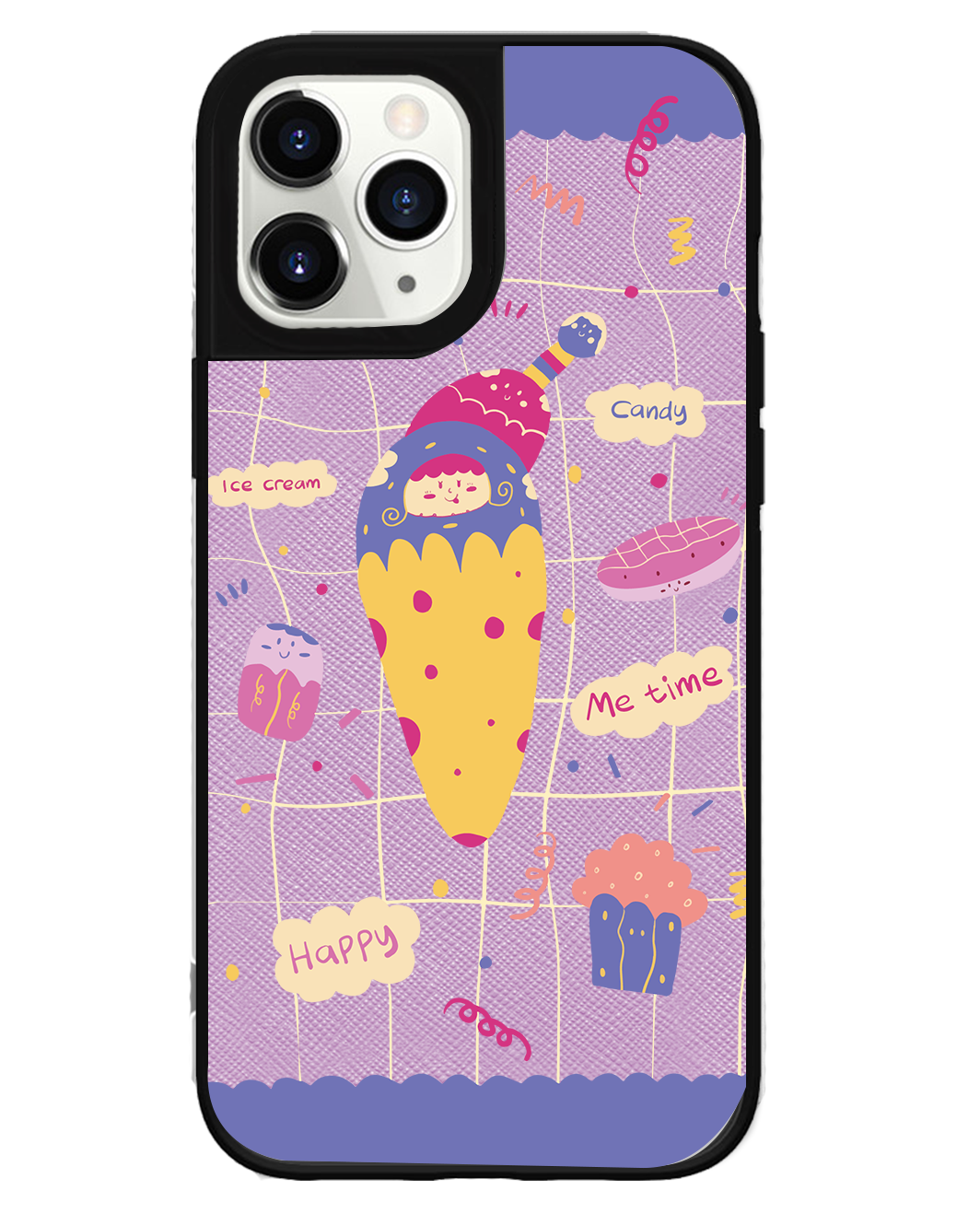 iPhone Leather Grip Case - Candy Doodle