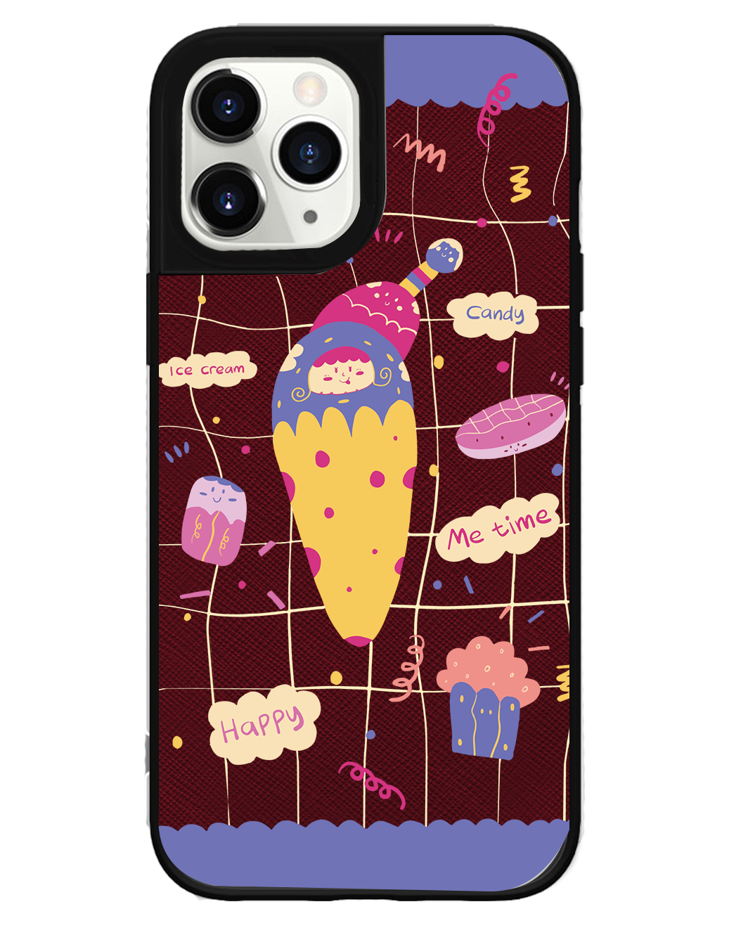 iPhone Leather Grip Case - Candy Doodle