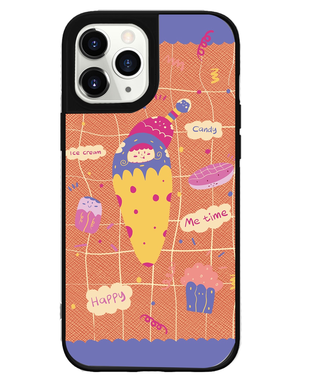 iPhone Leather Grip Case - Candy Doodle