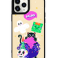 iPhone Leather Grip Case - Cat Monster