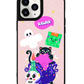 iPhone Leather Grip Case - Cat Monster