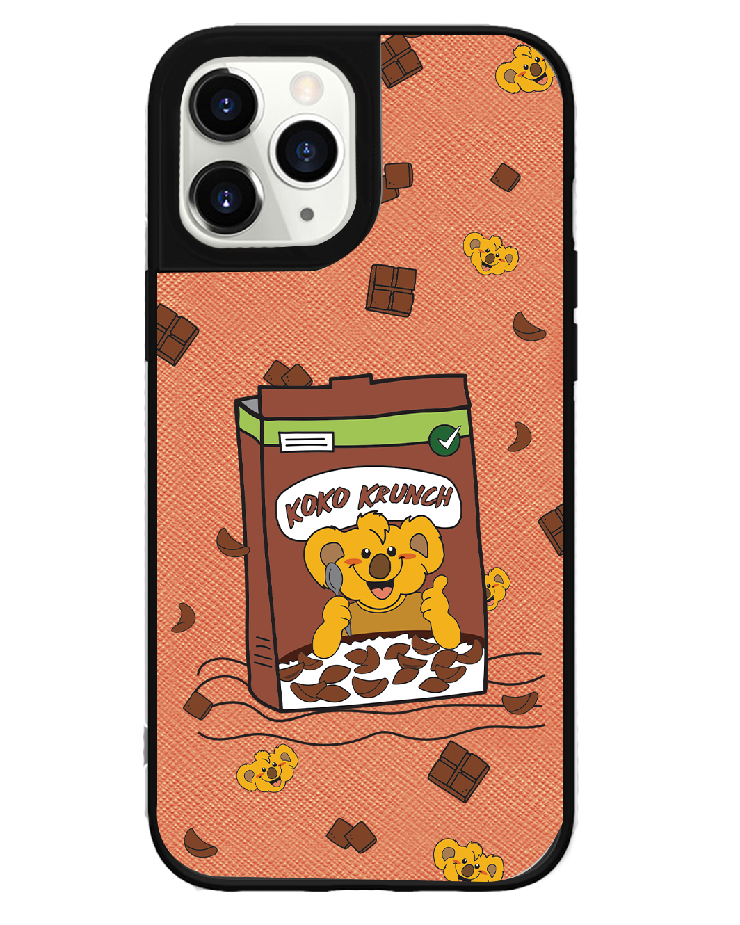 iPhone Leather Grip Case -  Choco Cereal