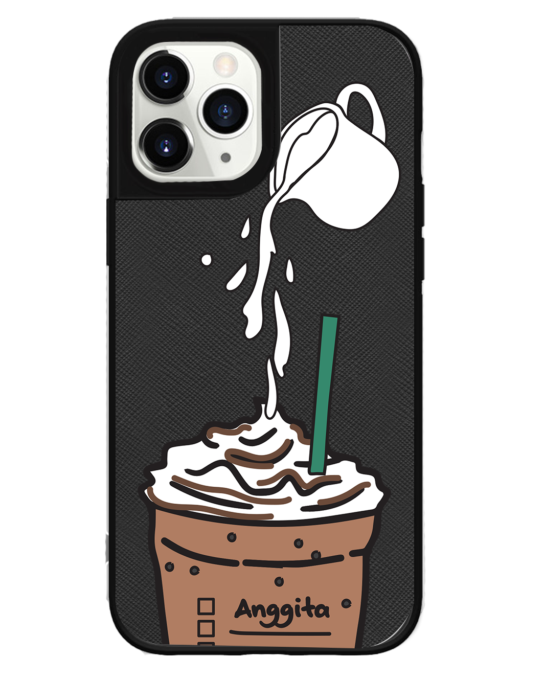 iPhone Leather Grip Case - Coffee Frappe