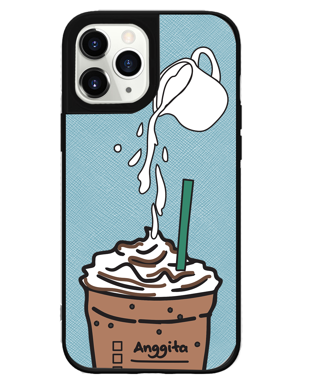 iPhone Leather Grip Case - Coffee Frappe