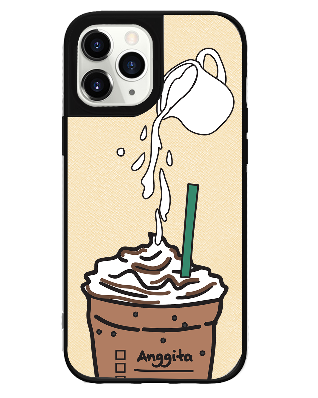 iPhone Leather Grip Case - Coffee Frappe