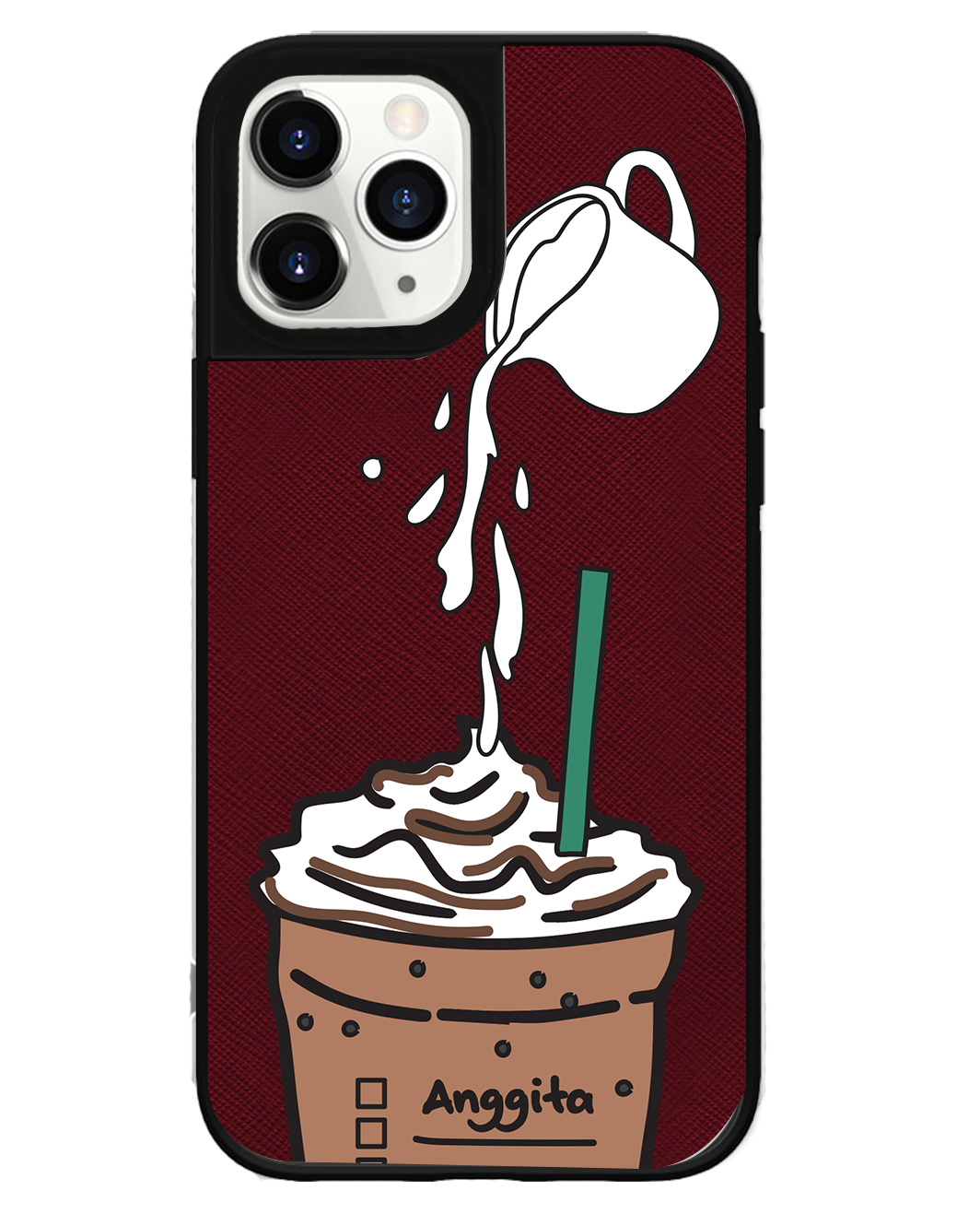 iPhone Leather Grip Case - Coffee Frappe