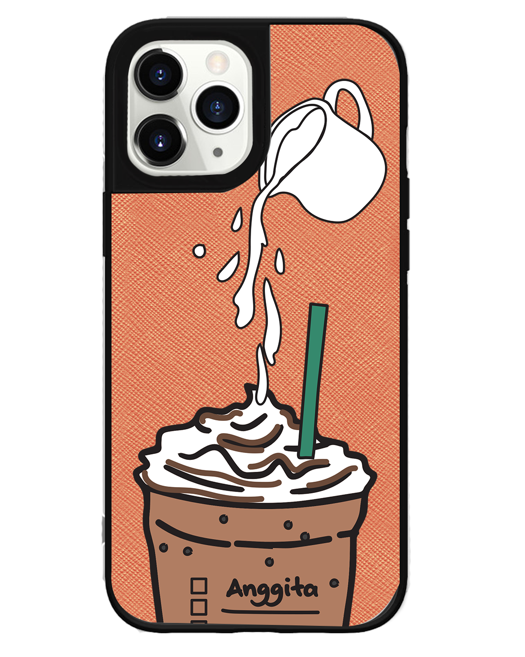 iPhone Leather Grip Case - Coffee Frappe