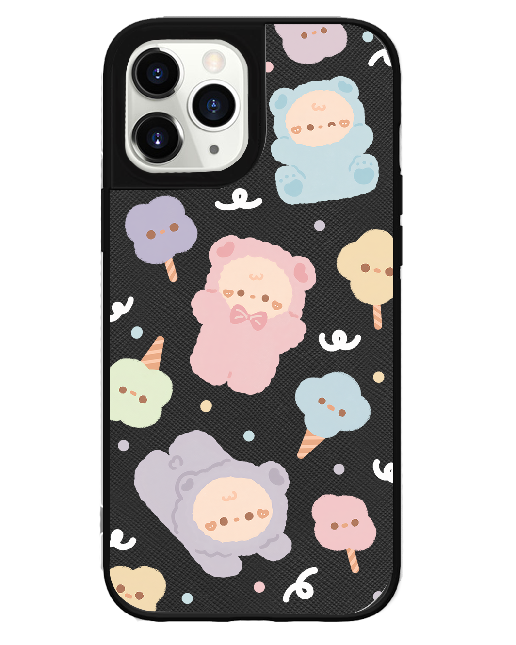 iPhone Leather Grip Case - Cotton Teddy