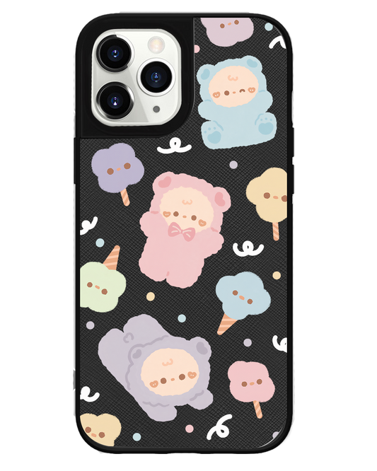 iPhone Leather Grip Case - Cotton Teddy