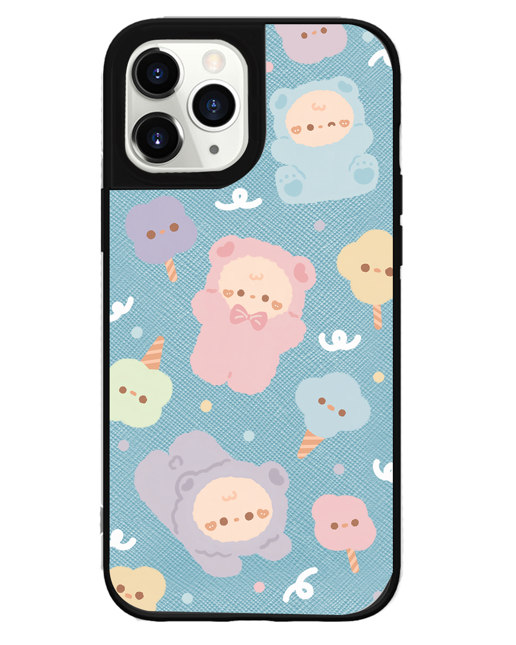 iPhone Leather Grip Case - Cotton Teddy