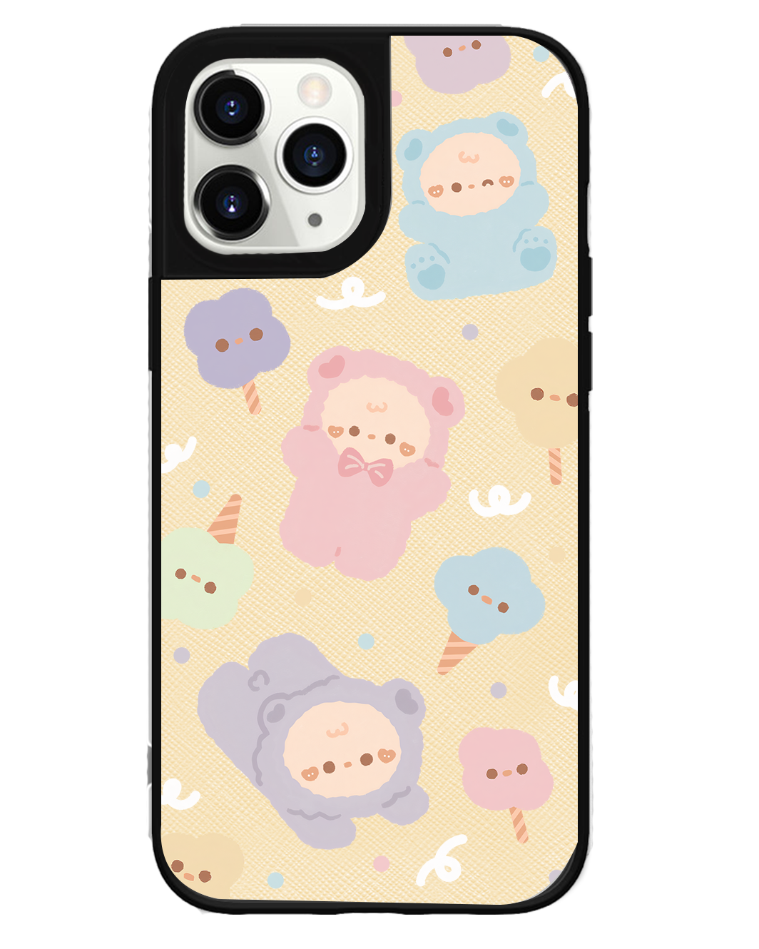 iPhone Leather Grip Case - Cotton Teddy