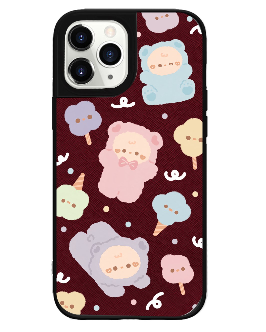 iPhone Leather Grip Case - Cotton Teddy