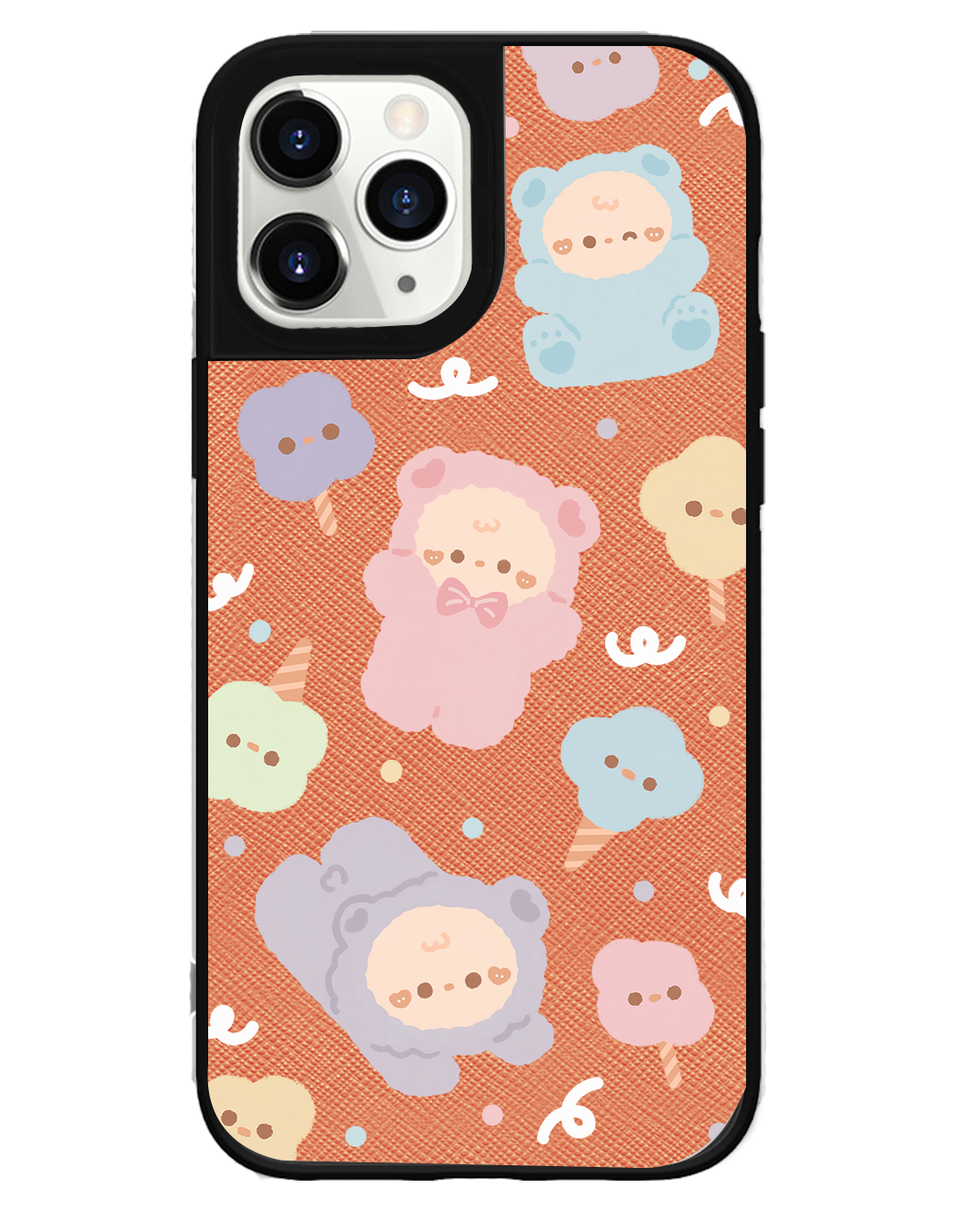 iPhone Leather Grip Case - Cotton Teddy