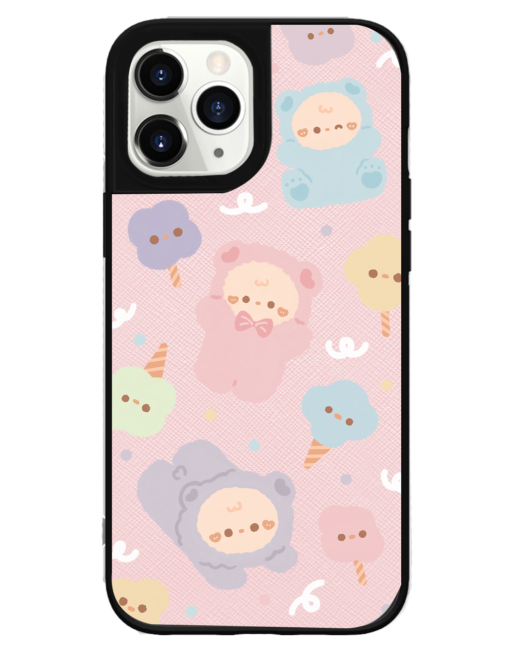 iPhone Leather Grip Case - Cotton Teddy